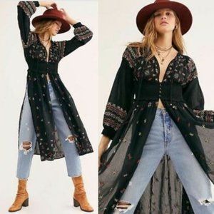 Free People Mykonos Embroidered Duster